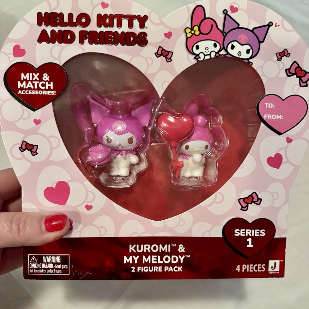 Hello Kitty & Friends Series1 Kuromi &My Melody  Valentines‎ Mini Figure 2 Pk